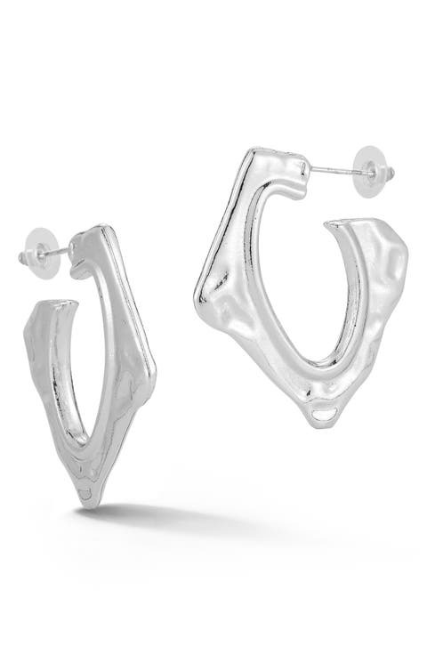 Molten Square Hoop Earrings