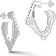 SPHERA MILANO Molten Square Hoop Earrings