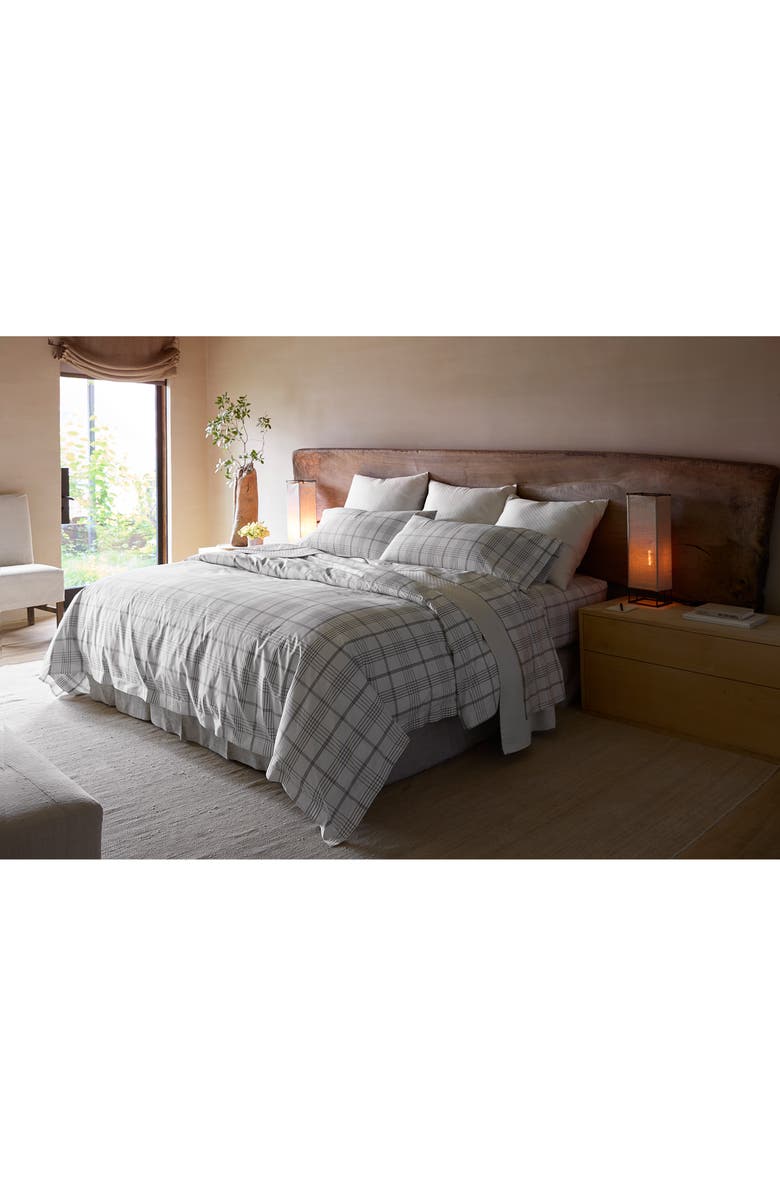 Matouk August Plaid Duvet Cover, Alternate, color, Sable