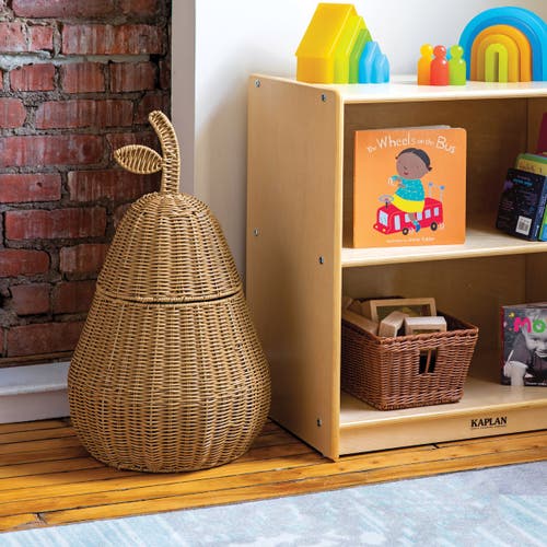 Kaplan Early Learning Company Pear Washable Wicker Floor Basket In Brown