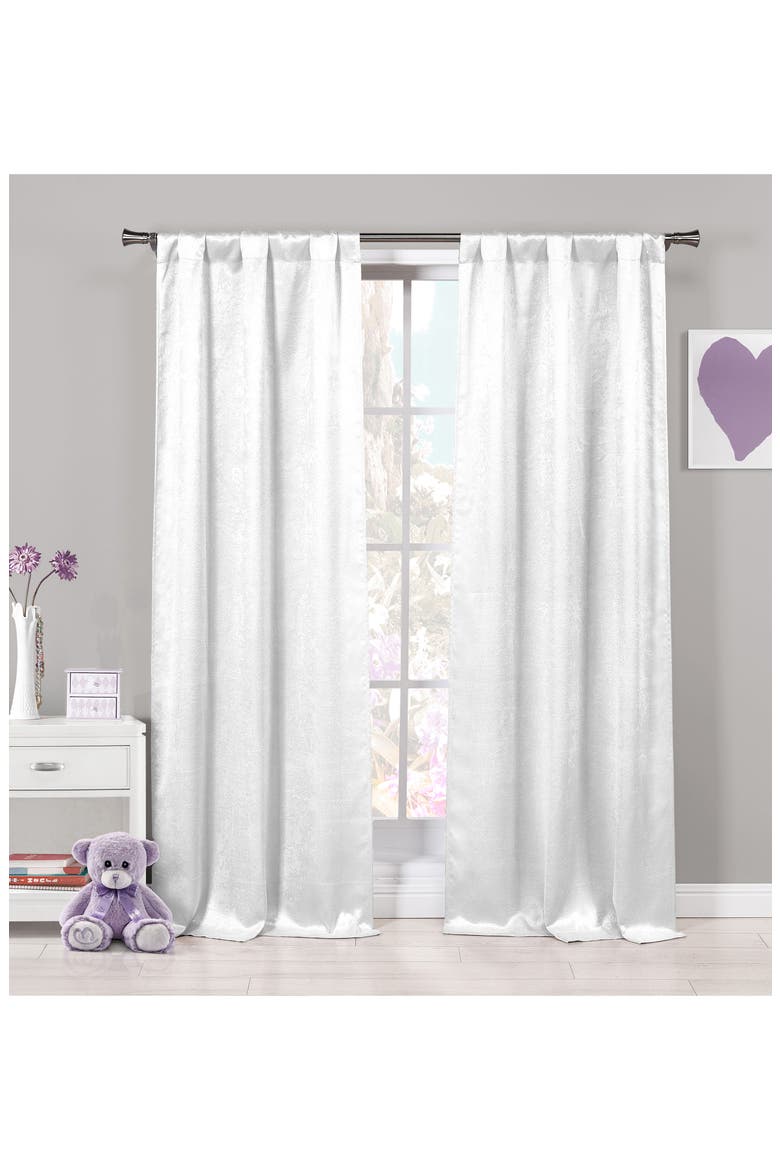 Quincy Blackout Window Panels, Main, color, WHITE
