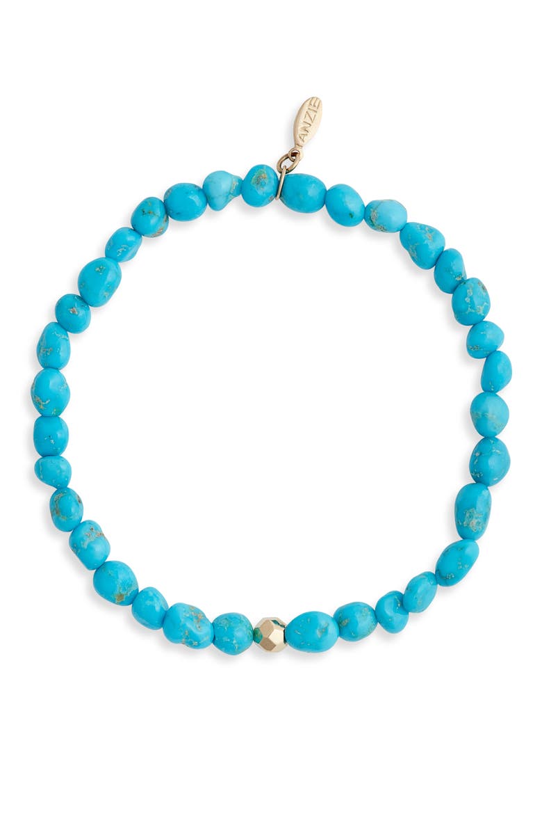 Boheme Sleeping Beauty Turquoise Beaded Stretch Bracelet, Main, color, BLUE