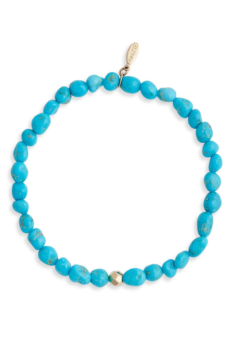 Anzie Boheme Sleeping Beauty Turquoise Beaded Stretch Bracelet, Main, color, Blue