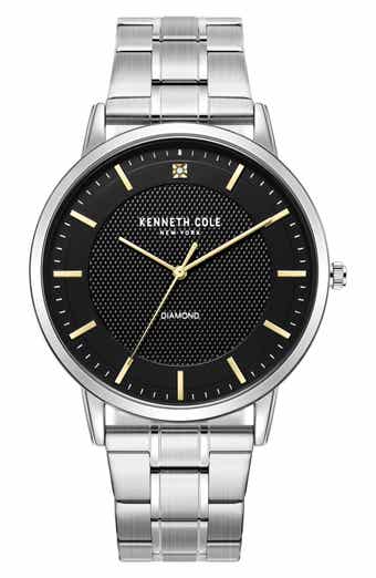 Kenneth Cole New York Men's Diamond Dial Bracelet Watch - 0.005 ctw, 44mm
