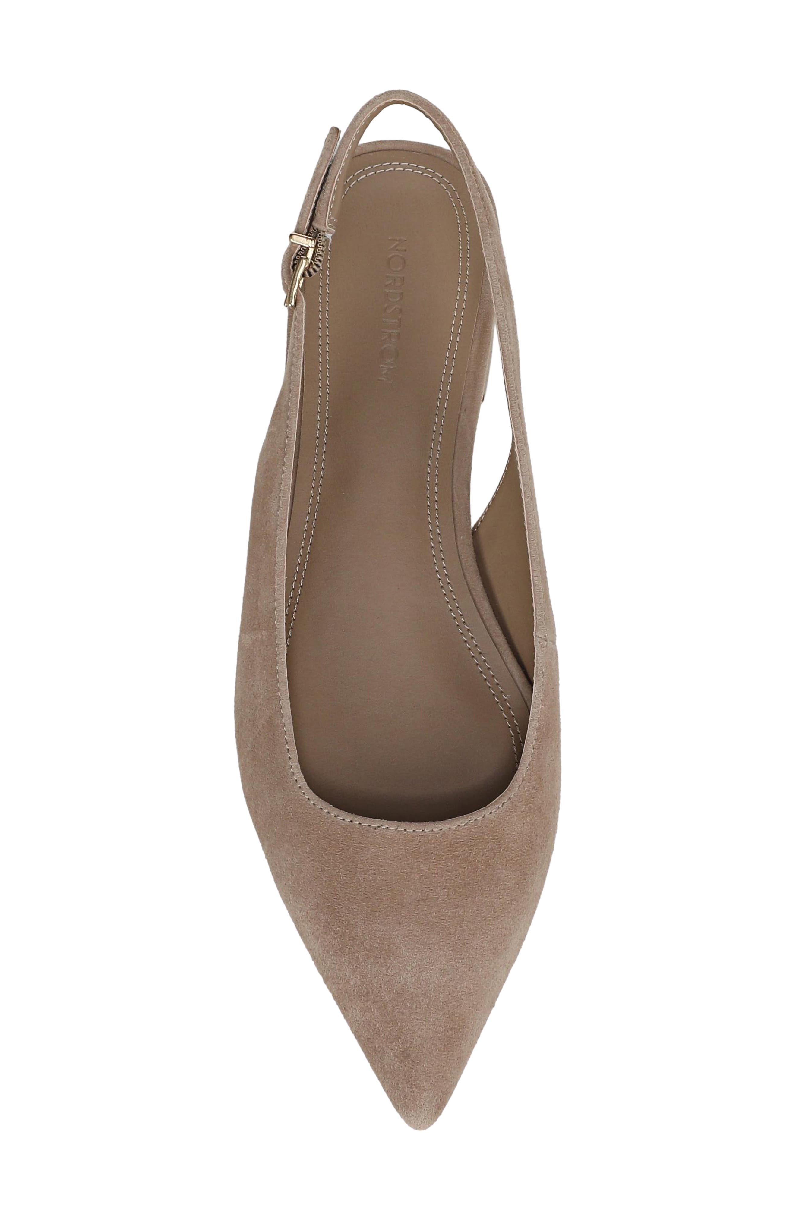 Selina Leather Slingback Flat, Alternate, color, TAUPE TRUFF