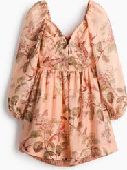 H&M Tie-detail Puff-sleeved Dress