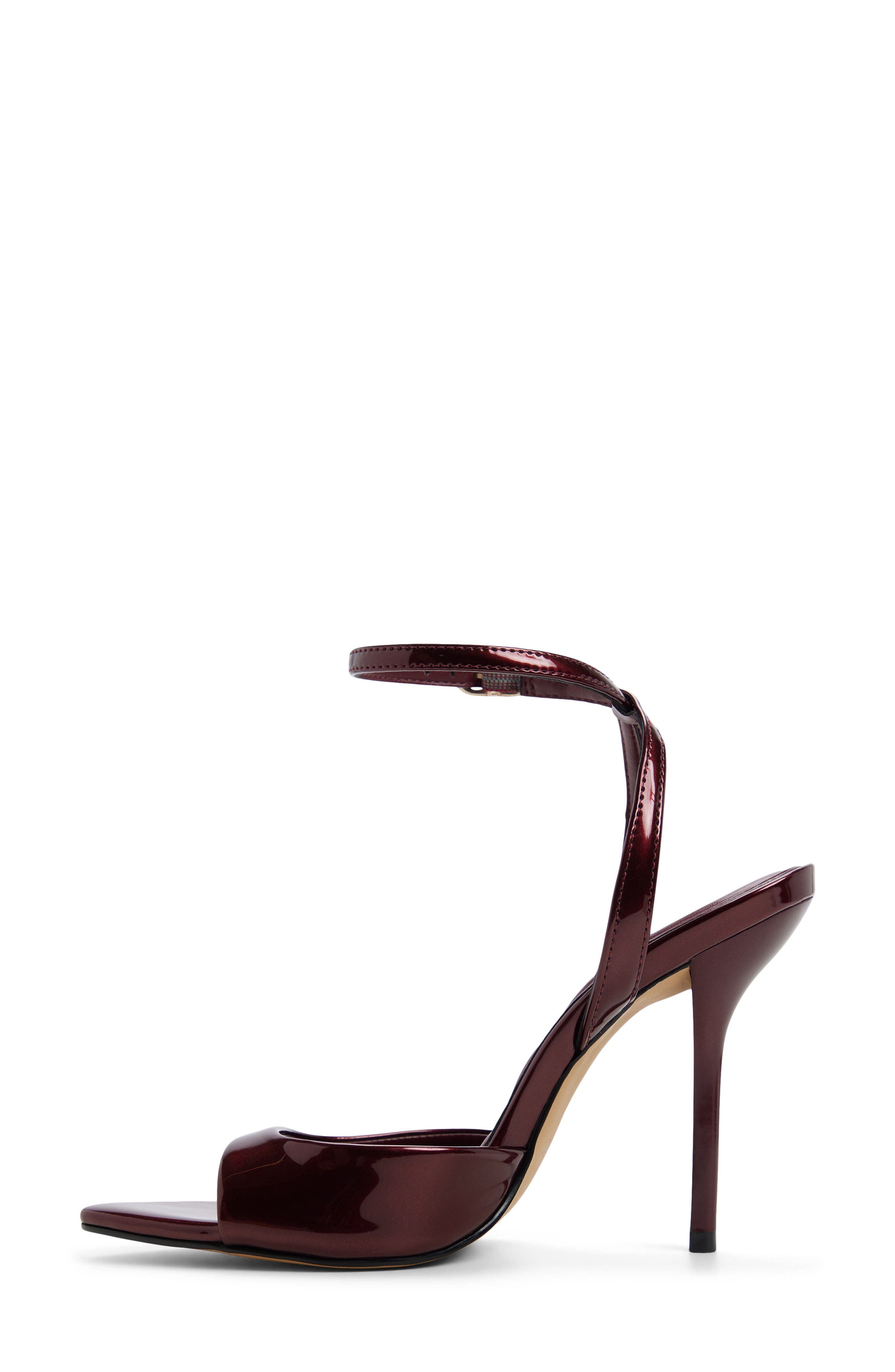 ALDO Forevermore Ankle Strap Pointed Toe Sandal, Alternate, color, Medium Red