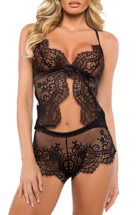 Dreamers Lust Lace Camisole & Boyshorts Set