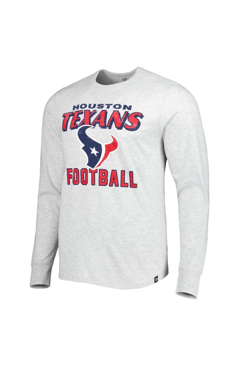 '47 Men's '47 Heathered Gray Houston Texans Dozer Franklin Long Sleeve T-Shirt, Alternate, color,