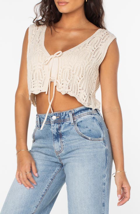 Beach Bound Cotton Crop Sweater Vest
