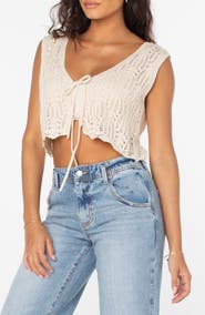 Roxy Beach Bound Cotton Crop Sweater Vest