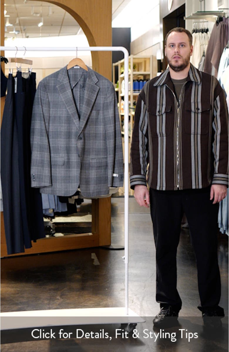 Hyperlight Soft Grey Plaid Wool & Cashmere Blend Sport Coat, sales video thumbnail