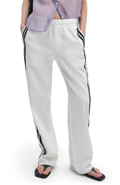 Featherweight Logan Pull-On Wide Leg Track Jeans