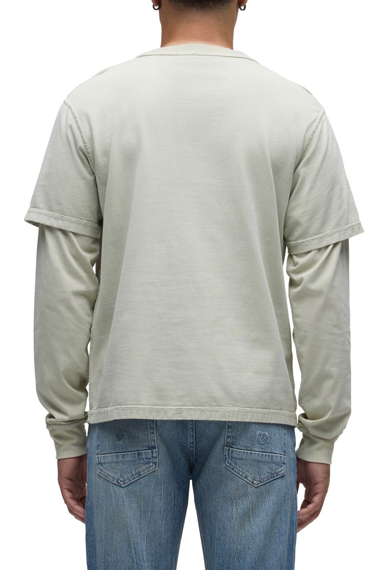 Hybrid Layered Cotton T-Shirt, Alternate, color, SANDSTONE