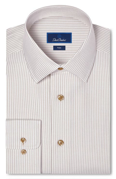 Trim Fit Micro Stripe Cotton Dress Shirt