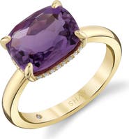 SHAY 18K Gold Amethyst & Diamond Ring