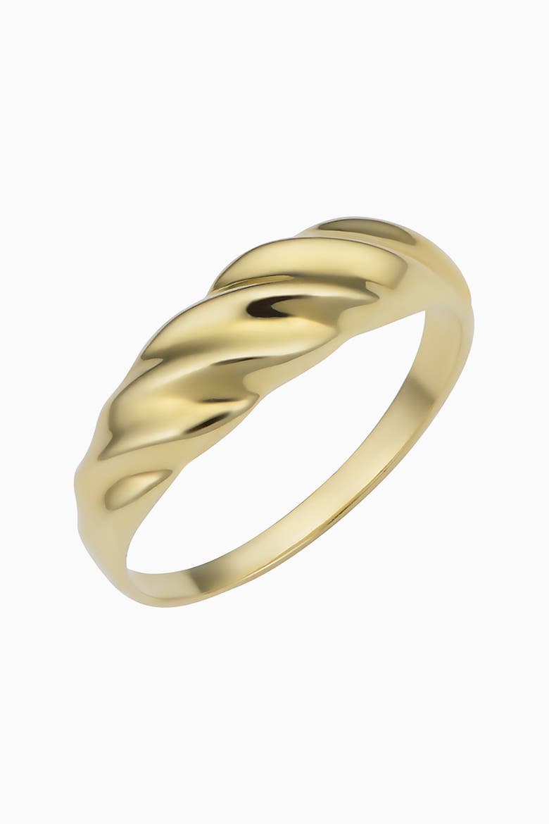 10K Yellow Gold Greek Retro Dome Ring, Main, color, Yellow Gold
