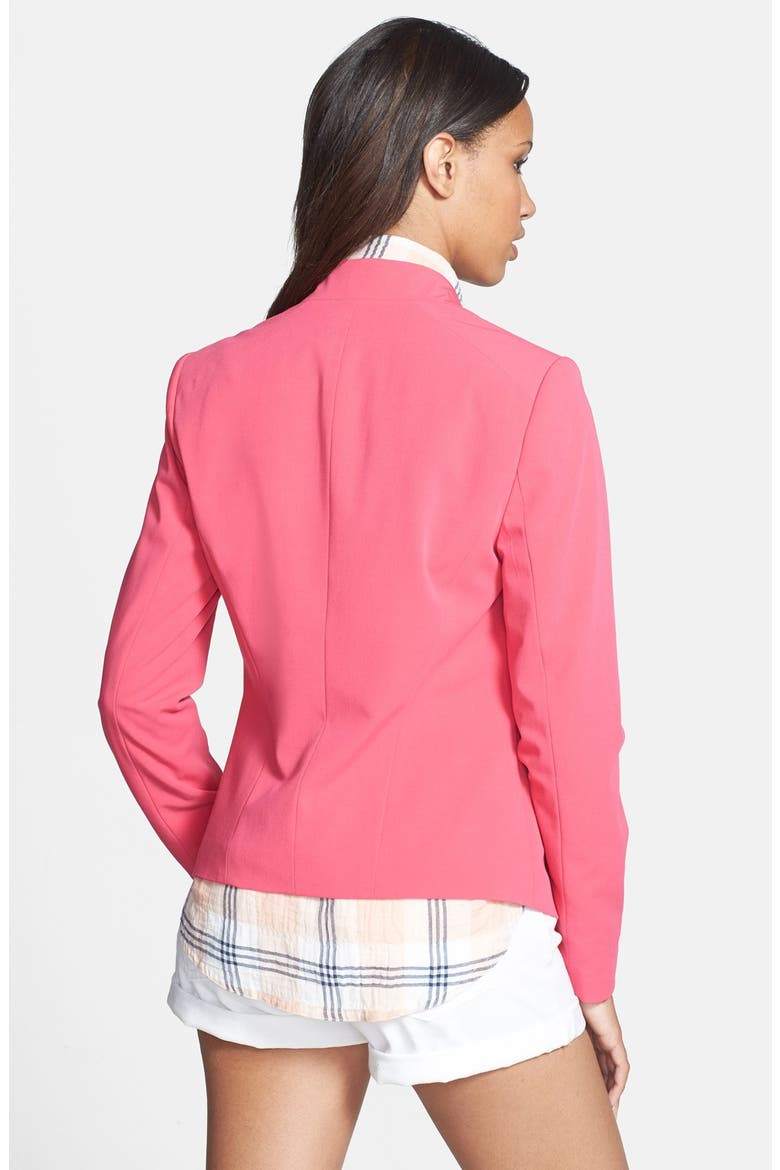 Collarless Open Front Blazer, Alternate, color, HOT PINK
