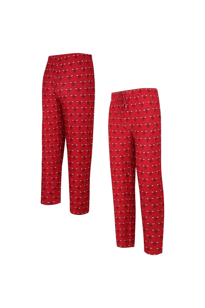 Men's Concepts Sport Red Chicago Bulls Allover Logo Print Gauge Sleep Pants, Main, color, Red