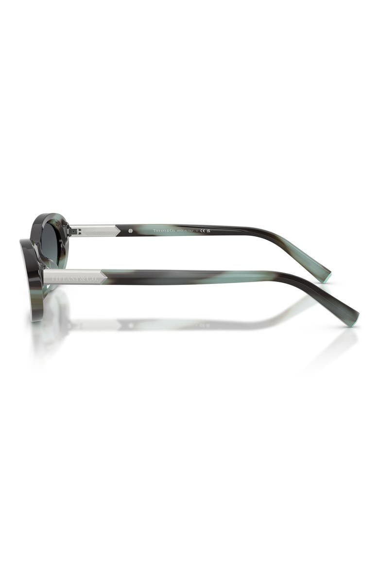 56mm Oval Sunglasses, Alternate, color, STRIPED BLACK TIFFANY / AZURE