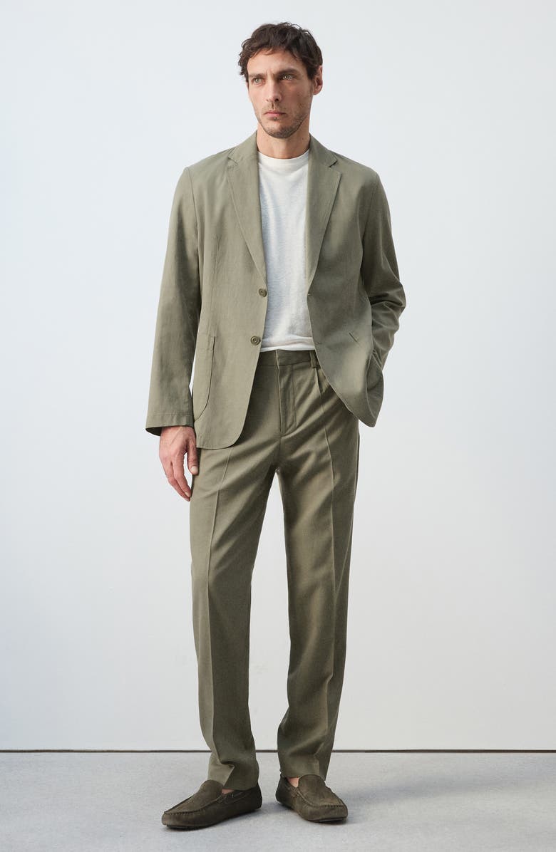 MANGO Slim Fit Pants, Alternate, color, Green