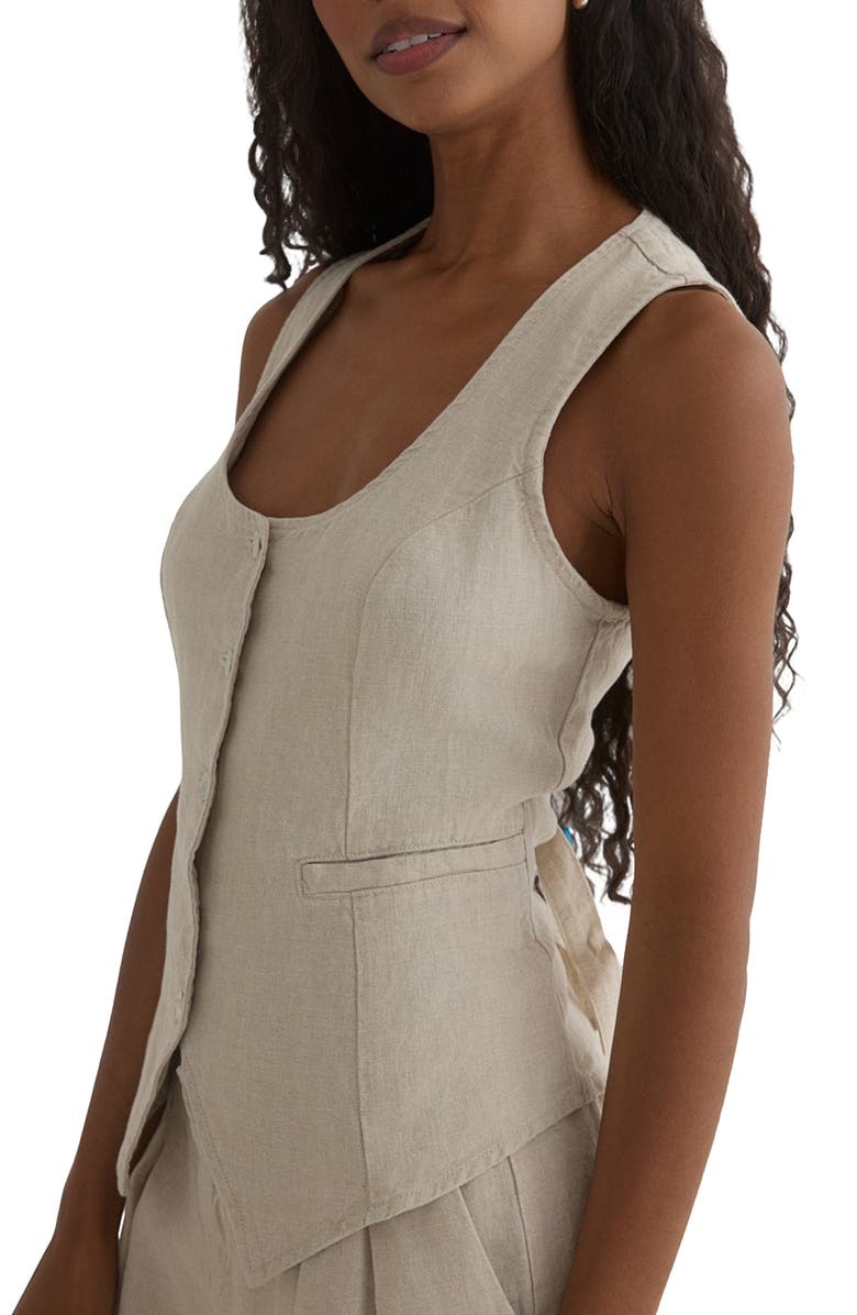 Bella Dahl Belted Back Linen Vest, Alternate, color, 