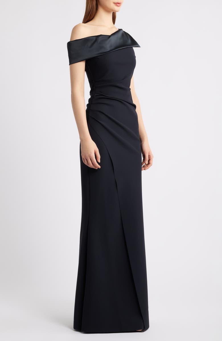 Chiara Boni La Petite Robe Koppany Ruched Off the Shoulder Mermaid Gown, Alternate, color, Black