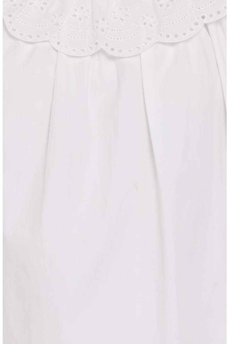 Merlyn Eyelet Ruffle Shift Dress, Alternate, color, WHITE