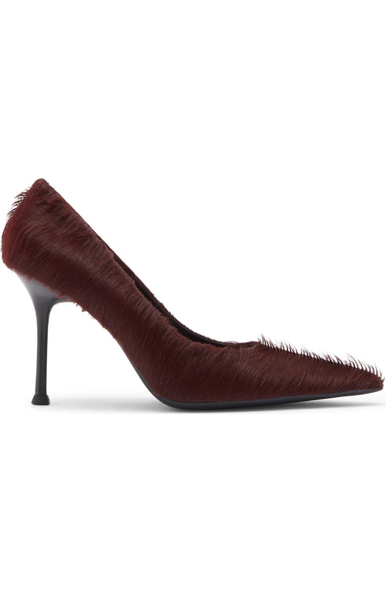 Jeffrey Campbell Genuine Calf Hair Pointed Toe Pump, Alternate, color, Wine Longhair
