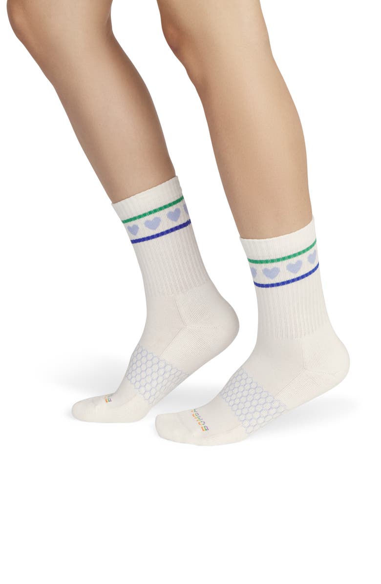 Bombas Pride Heart Crew Socks, Main, color, Heart Stripe