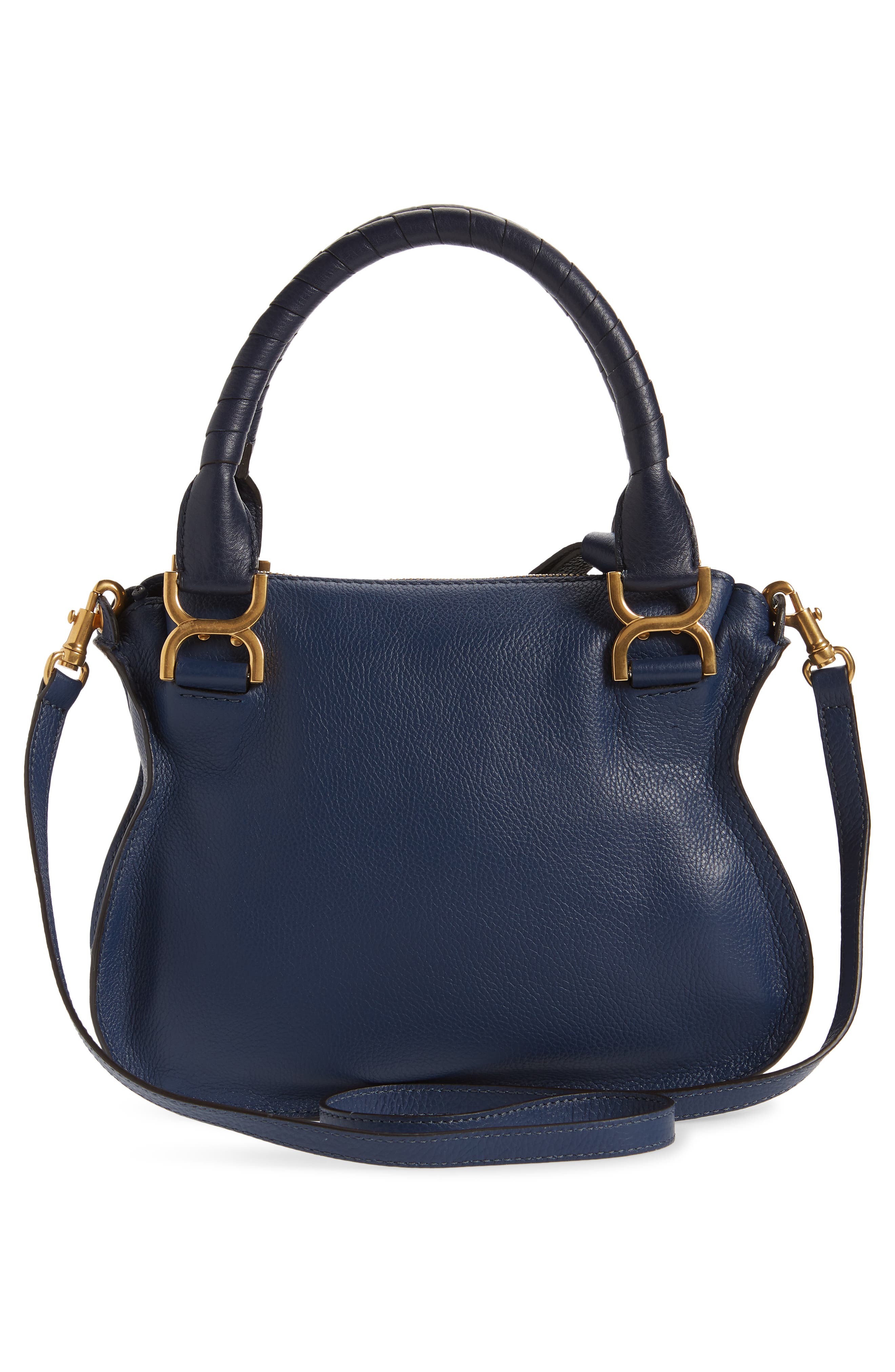 Small Marcie Calfskin Leather Satchel, Alternate, color, DEEP OCEAN