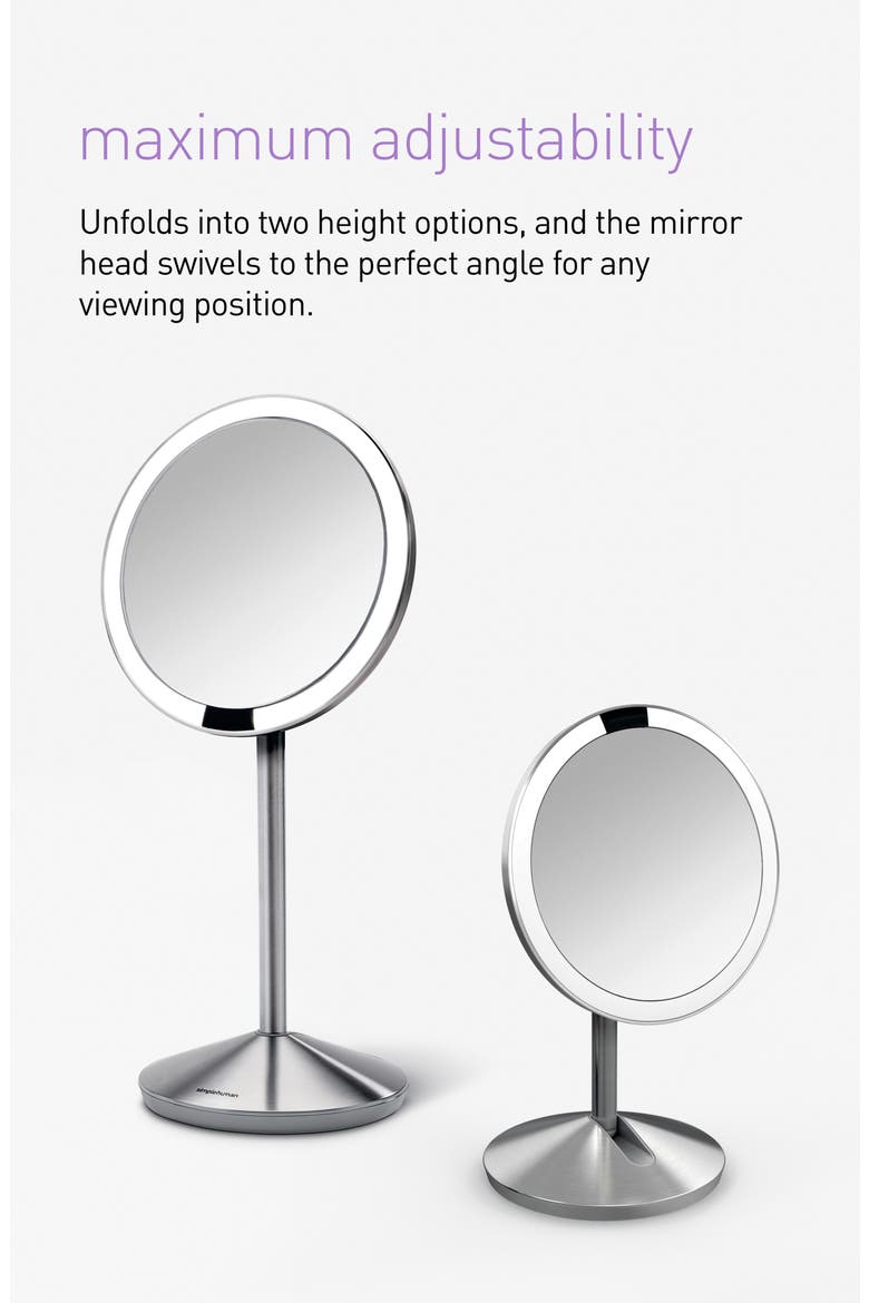 5-Inch Mini Countertop Sensor Makeup Mirror, Alternate, color, SILVER