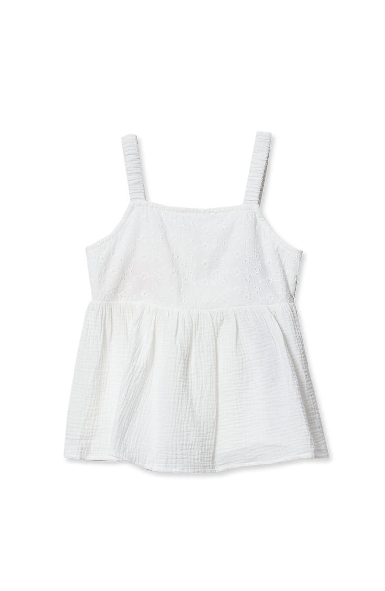 Lands' End Girls Woven Tank Top, Main, color, White