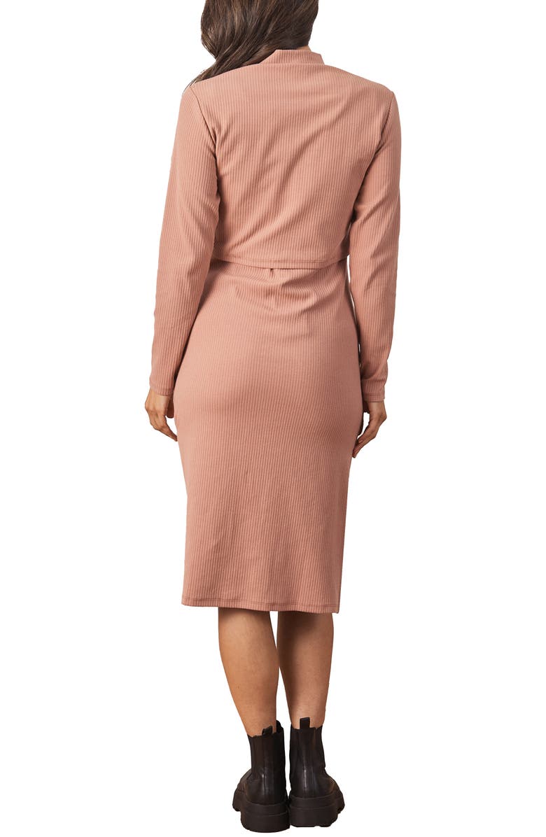 Angel Maternity Ribbed Crop Top & Tank Dress Maternity/Nursing Set, Alternate, color,