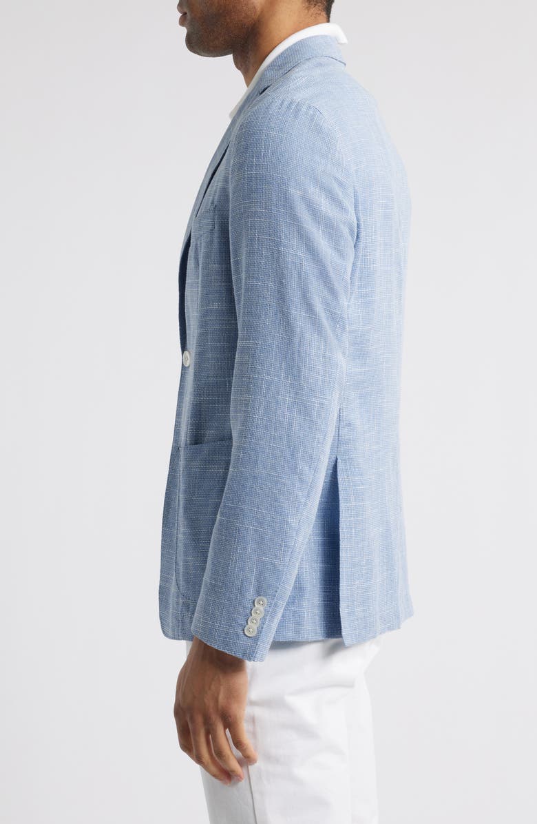 BOSS Hanry Slim Fit Light Blue Slub Wool & Cotton Blend Sport Coat, Alternate, color, Light Blue
