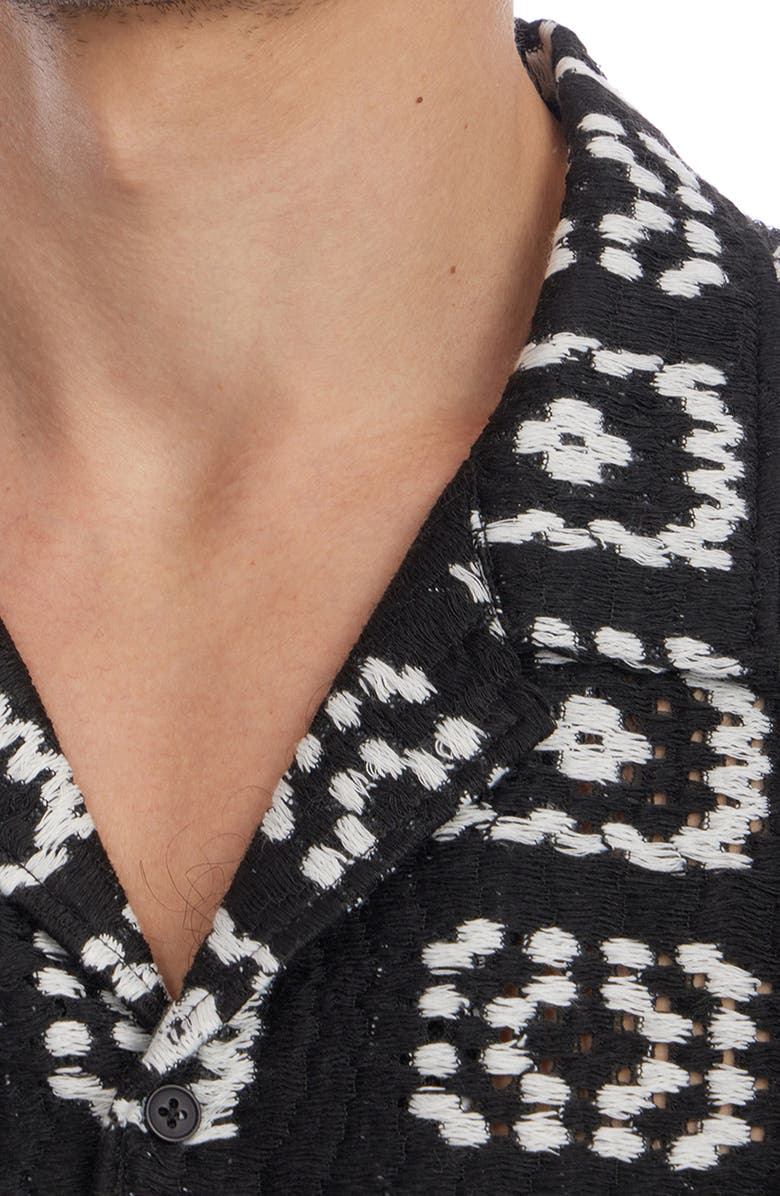 PX Embroidered Camp Shirt, Alternate, color, Black