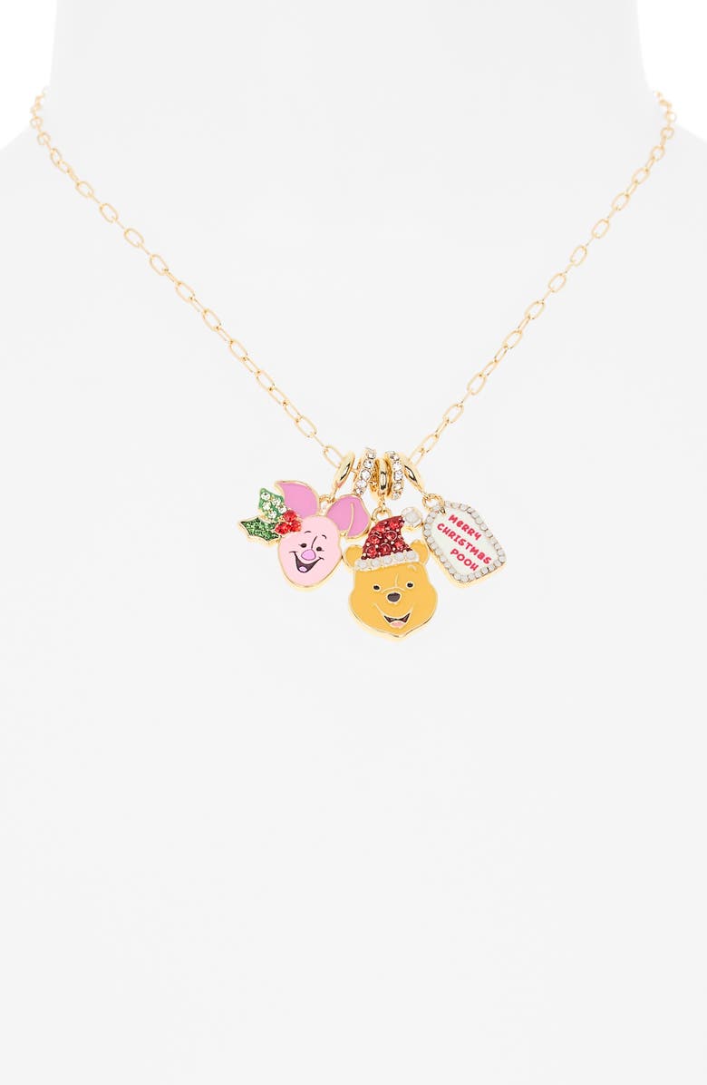 BaubleBar x Disney<sup>®</sup> Winnie the Pooh Holiday Charm Necklace, Alternate, color, Gold Multi