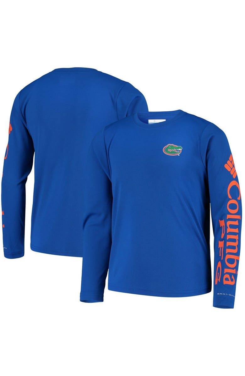 Columbia Youth Royal Florida Gators PFG Terminal Tackle Long Sleeve Omni-Shade T-Shirt, Alternate, color, Royal