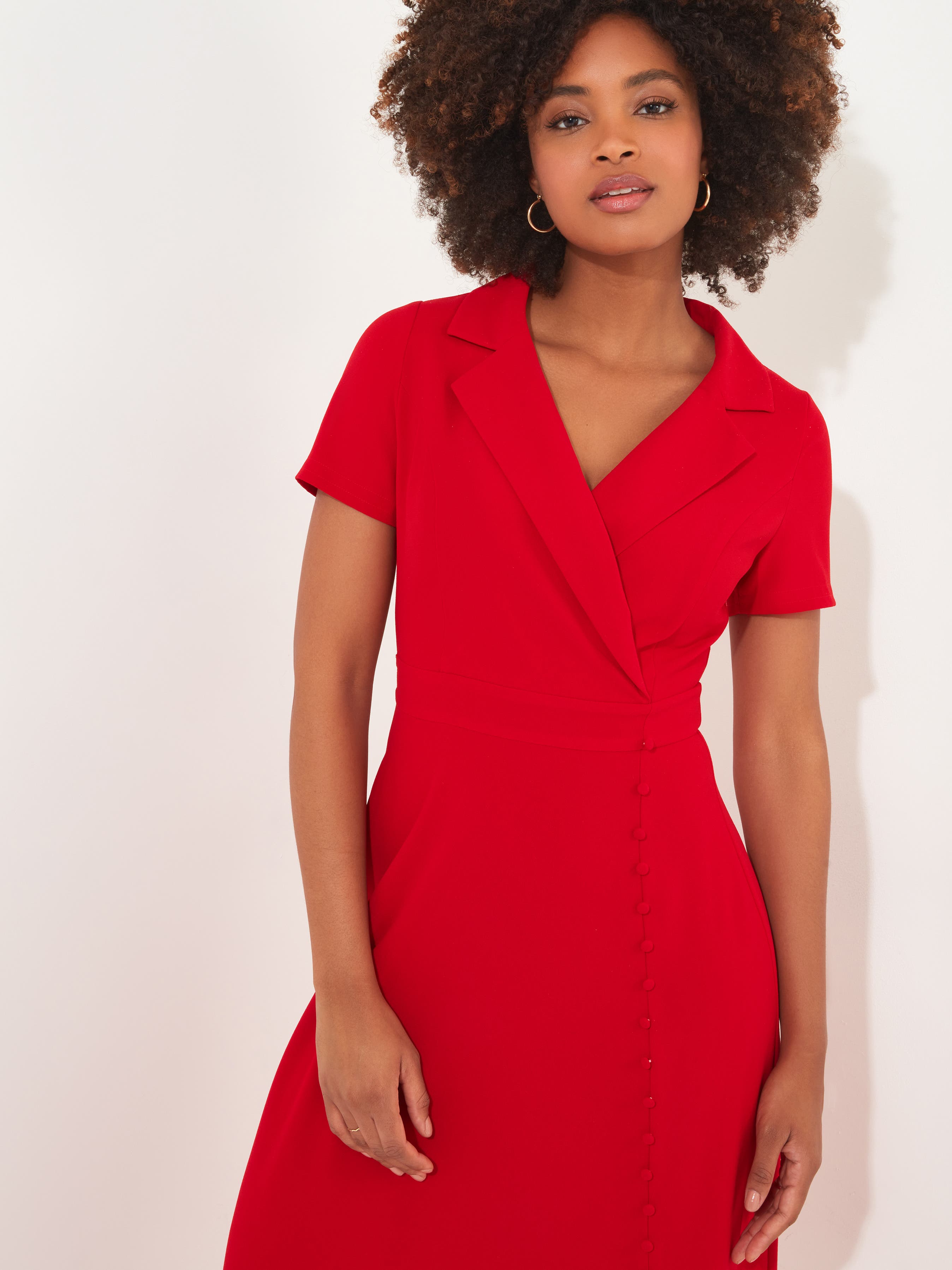Retro Button Midi Dress - image 2