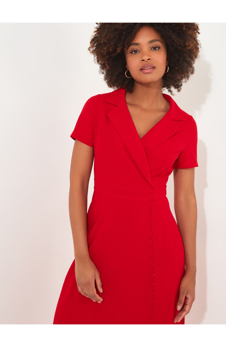 Joe Browns Retro Button Midi Dress, Alternate, color, Ruby