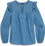 vineyard vines Leighton Quilted Yoke Cotton Top