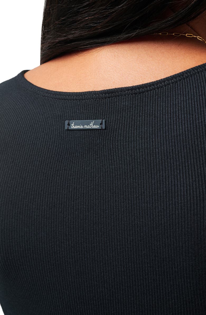 TravisMathew Hadley Wood Sleeveless Rib Midi Dress, Alternate, color, Black