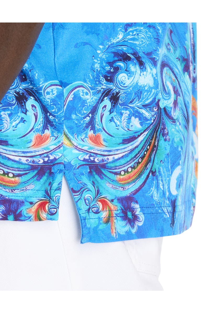 Robert Graham DXL Big & Tall  Royal Scroll Polo Shirt, Alternate, color, 
