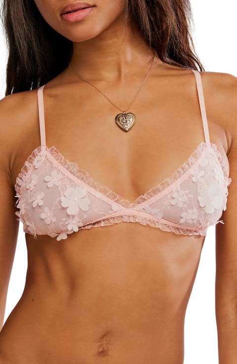 Save the Date Floral Appliqué Triangle Bralette