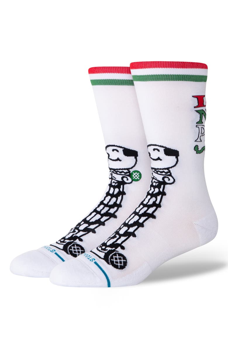 Stance Neros Crew Socks, Alternate, color, White