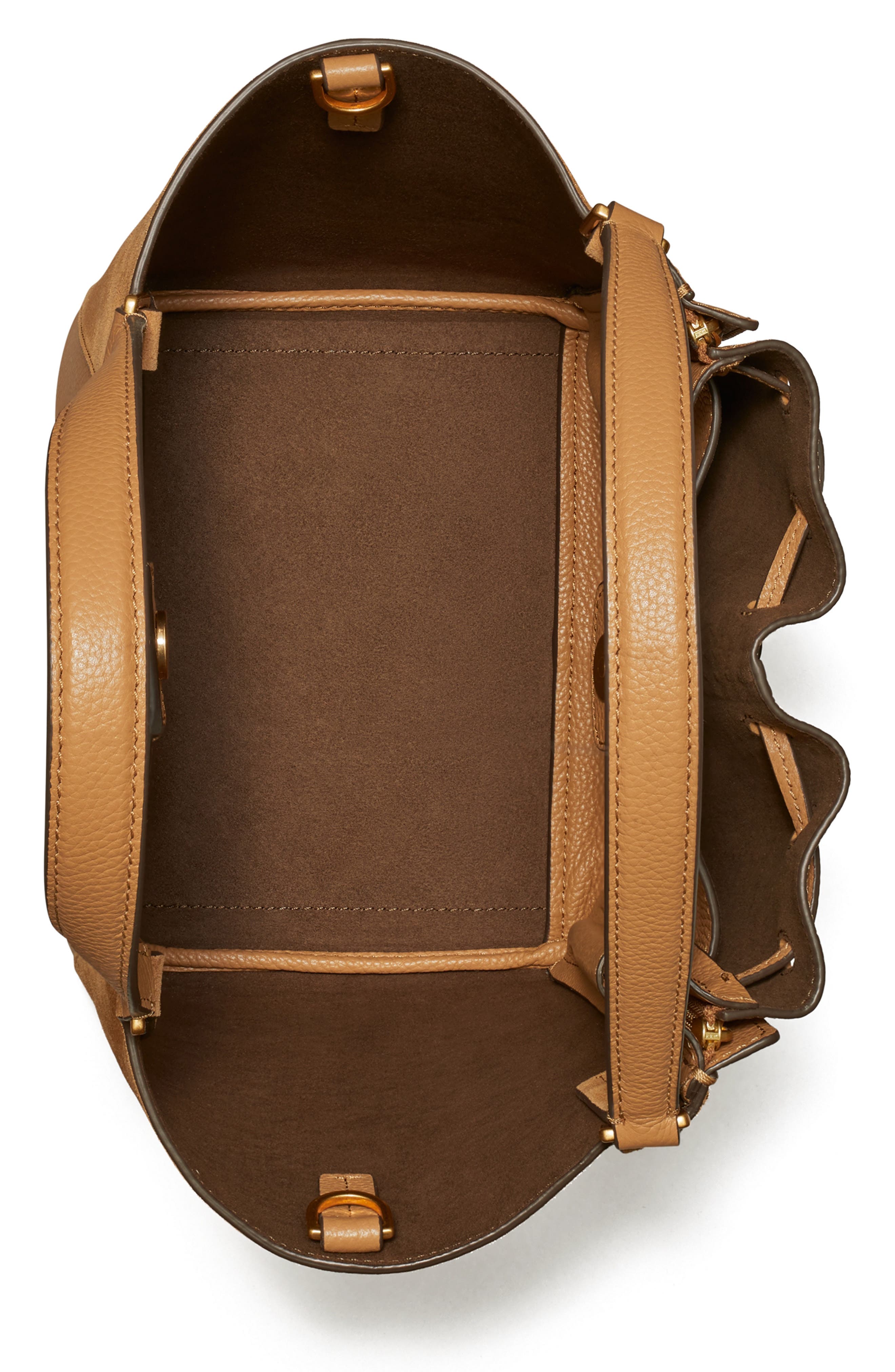 Tory Burch McGraw Drawstring Leather Satchel, Alternate, color, 