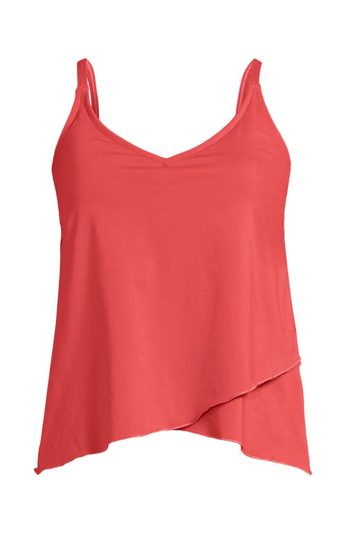 Lands' End Tulip Hem Tankini Top In Coral Bliss