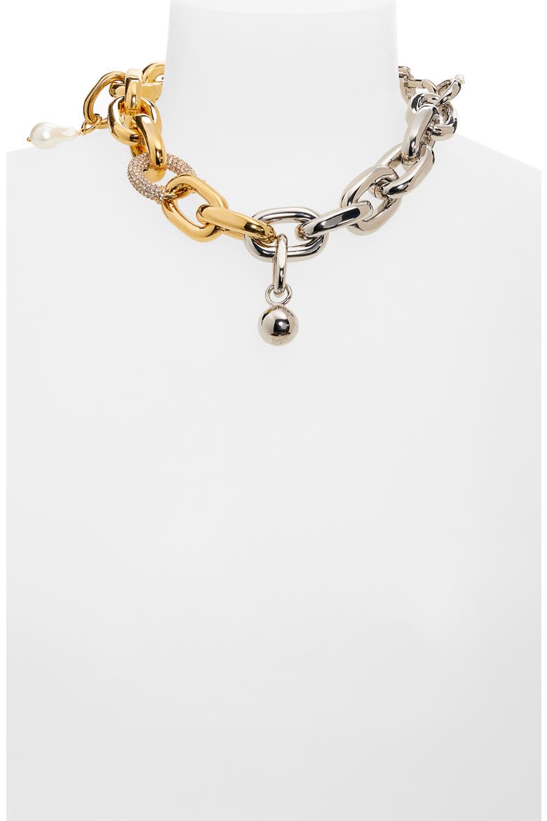 XL Link Necklace, Alternate, color, M089 SILVER / GOLD