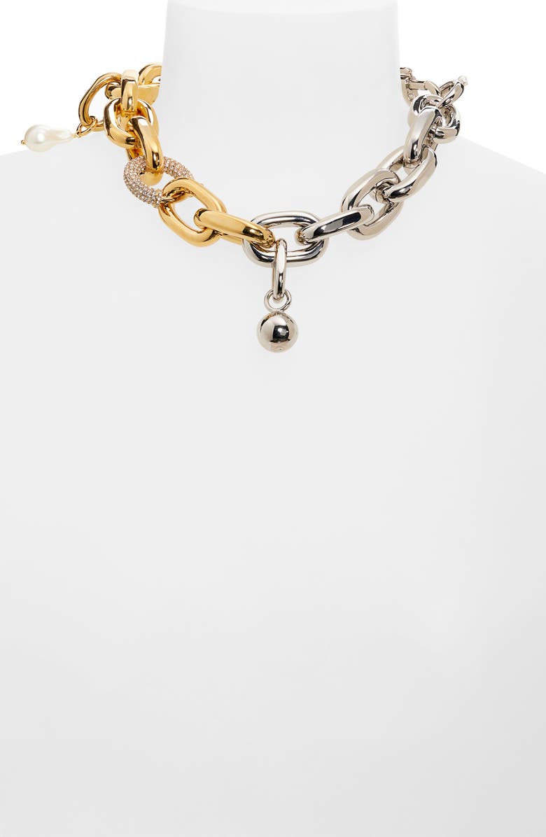 Rabanne XL Link Necklace, Alternate, color, M089 Silver / Gold
