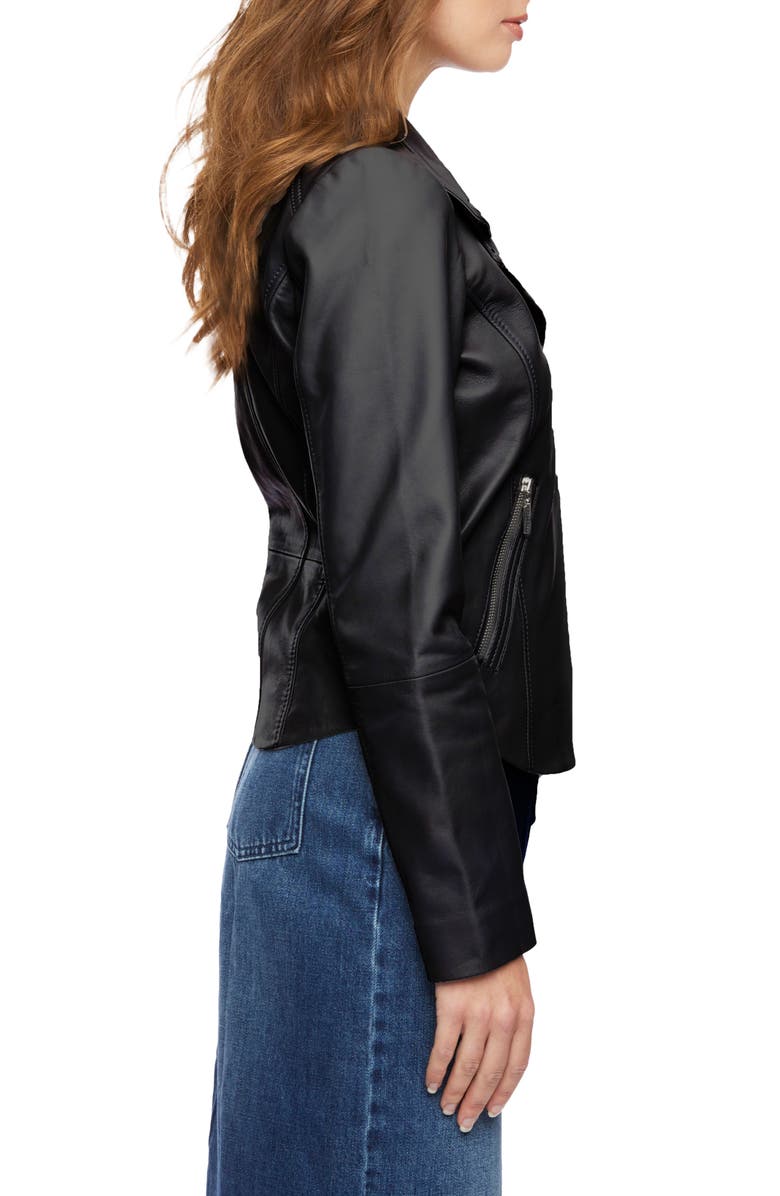 Bernardo Leather Moto Jacket, Alternate, color, 